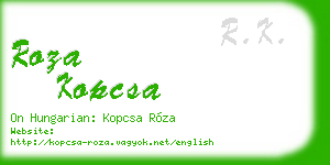 roza kopcsa business card